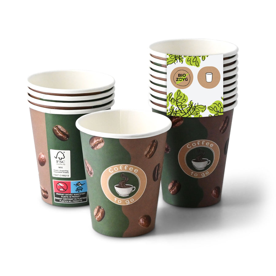Pappbecher bedruckt PE-beschichtet, Kaffeebecher to go