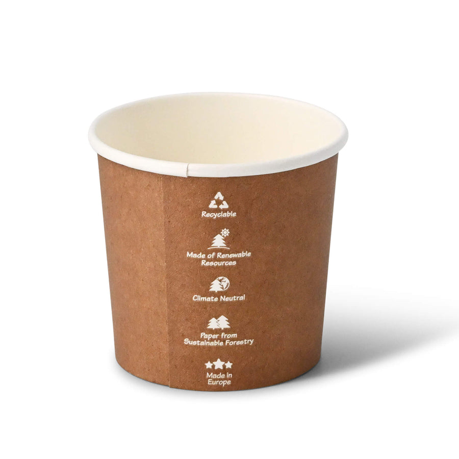 Take-Away-Becher braun – Kartonbecher für Suppen & Salate