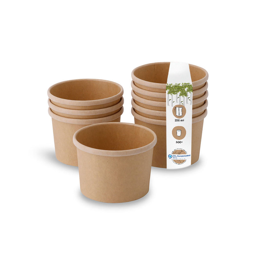 Pappbecher To Go braun – kompostierbarer Universal-Becher