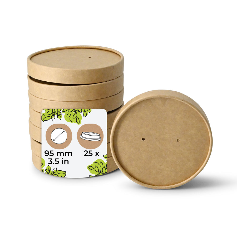 Suppenbecher To Go aus Kraftkarton – kompostierbar, braun mit Riffelwand