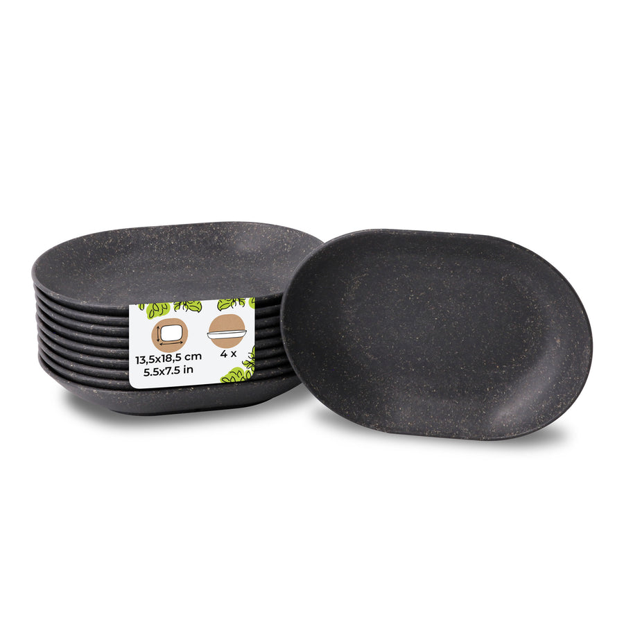 Mehrweg Snackschalen aus Bio-Compound, oval & spülmaschinenfest