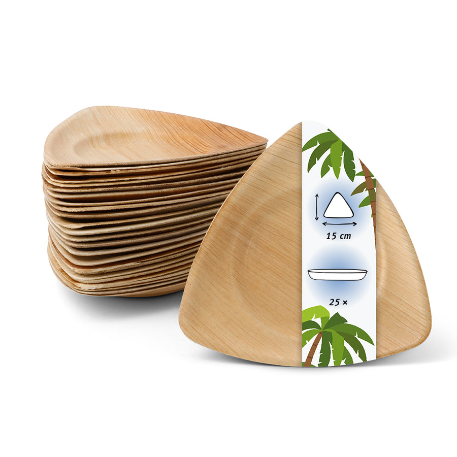 Palmblatt Teller 15 cm, dreieckig