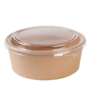 Salatschalen braun mit Deckel, kompostierbar Take Away