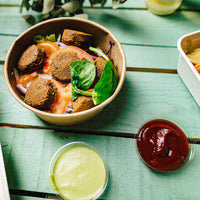 Kraftkarton-Schale rund, kompostierbar - To-Go Salat & Suppe