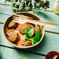 Kraftkarton-Schale rund, kompostierbar - To-Go Salat & Suppe