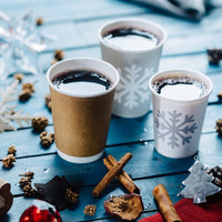 Winterbecher To Go mit Schneeflocken-Motiv - kompostierbar