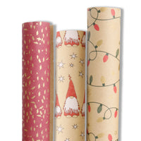 Geschenkpapier Set aus Recyclingpapier – Kraftpapier-Rollen