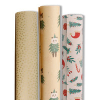Geschenkpapier Set aus Recyclingpapier – Kraftpapier-Rollen