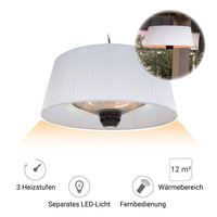 Hängeheizstrahler Infrarot 1500 W mit LED-Licht & Fernbedienung