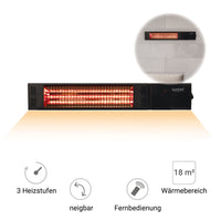Wandheizstrahler Infrarot 1500 W – neigbar, 3 Heizstufen, Fernbedienung