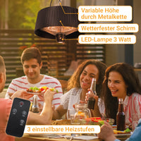 Hängeheizstrahler Infrarot 1500 W mit LED-Licht & Fernbedienung