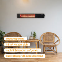 Wandheizstrahler Infrarot 1500 W – neigbar, 3 Heizstufen, Fernbedienung