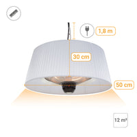 Hängeheizstrahler Infrarot 1500 W mit LED-Licht & Fernbedienung