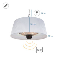 Hängeheizstrahler Infrarot 1500 W mit LED-Licht & Fernbedienung