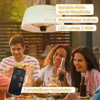 Hängeheizstrahler Infrarot 1500 W mit LED-Licht & Fernbedienung
