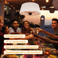 Hängeheizstrahler Infrarot 1500 W mit LED-Licht & Fernbedienung