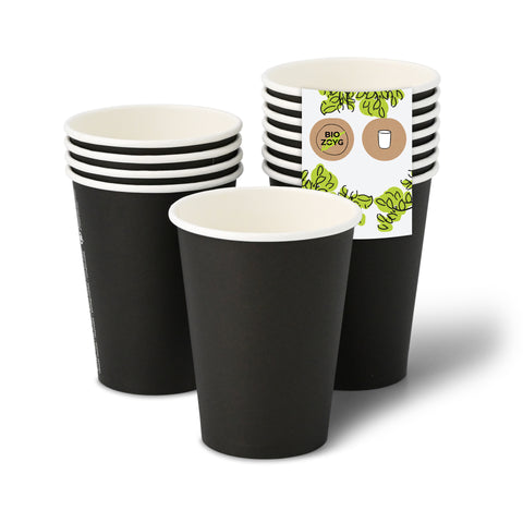 Pappbecher (beschichtet), schwarz