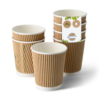 Coffee-to-go-Becher Einweg – Riffelbecher aus Pappe, doppelwandig