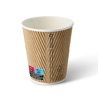 Coffee-to-go-Becher Einweg – Riffelbecher aus Pappe, doppelwandig