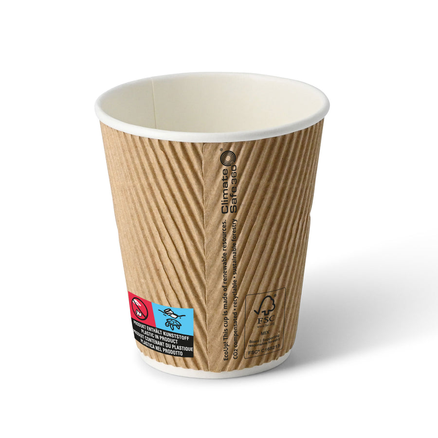 Kunststoff-Kennzeichnung und FSC®-Zeichen am Becher