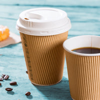 Coffee-to-go-Becher Einweg – Riffelbecher aus Pappe, doppelwandig