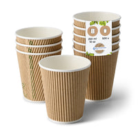 Coffee-to-go-Becher Einweg – Riffelbecher aus Pappe, doppelwandig
