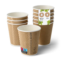 Coffee-to-go-Becher Einweg – Riffelbecher aus Pappe, doppelwandig