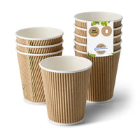 Coffee-to-go-Becher Einweg – Riffelbecher aus Pappe, doppelwandig
