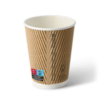 Coffee-to-go-Becher Einweg – Riffelbecher aus Pappe, doppelwandig