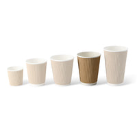 Coffee-to-go-Becher Einweg – Riffelbecher aus Pappe, doppelwandig