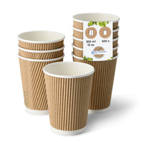 Coffee-to-go-Becher Einweg – Riffelbecher aus Pappe, doppelwandig