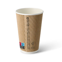 Coffee-to-go-Becher Einweg – Riffelbecher aus Pappe, doppelwandig