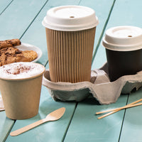 Coffee-to-go-Becher Einweg – Riffelbecher aus Pappe, doppelwandig