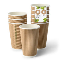 Coffee-to-go-Becher Einweg – Riffelbecher aus Pappe, doppelwandig