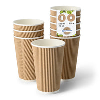 Coffee-to-go-Becher Einweg – Riffelbecher aus Pappe, doppelwandig