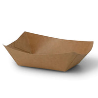 Snackschale Pappe braun – Pommesschale mit PE-Beschichtung, Schiffchen