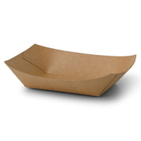 Snackschale Pappe braun – Pommesschale mit PE-Beschichtung, Schiffchen