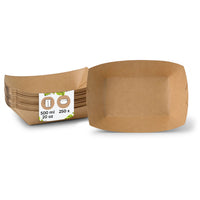 Snackschale Pappe braun – Pommesschale mit PE-Beschichtung, Schiffchen