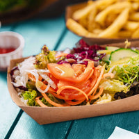 Snackschale Pappe braun – Pommesschale mit PE-Beschichtung, Schiffchen