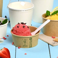 Eisbecher aus Pappe beschichtet - Dessert- & Snackbecher Einweg