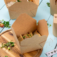 Take Away Box aus Karton - PE-beschichtete Snackbox, braun