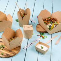 Take Away Box aus Karton - PE-beschichtete Snackbox, braun