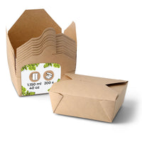 Take Away Box aus Karton - PE-beschichtete Snackbox, braun