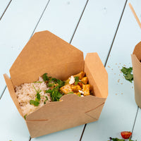 Take Away Box aus Karton - PE-beschichtete Snackbox, braun