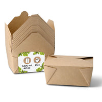 Take Away Box aus Karton - PE-beschichtete Snackbox, braun