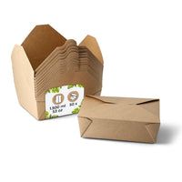 Take Away Box aus Karton - PE-beschichtete Snackbox, braun