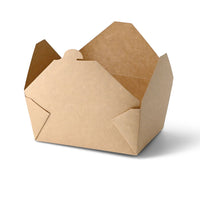 Take Away Box aus Karton - PE-beschichtete Snackbox, braun