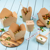 Take Away Box aus Karton - PE-beschichtete Snackbox, braun