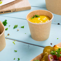 Portionsbecher aus Karton – runde Einweg-Becher für Dips & Saucen