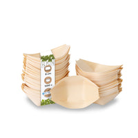 Holzschalen Holzschiffchen Einweg Snackschälchen Fingerfood, div. Größen